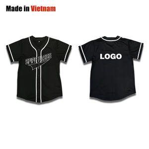 Maillot de baseball noir personnalisé en usine OEM vêtements de sport de grande taille impression de conception par sublimation vêtements de baseball et softball vierges en gros - Product Image 1