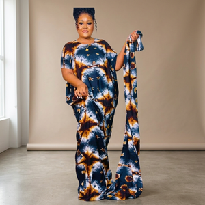 Nouvelle arrivée Robe longue kaftan pour femmes, imprimé numérique tie-dye, grande taille, élégante, pour la plage, les soirées, les occasions décontractées - Product Image 3
