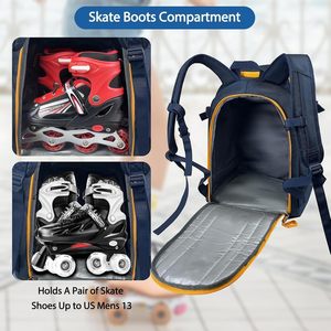 WOLT Roller Skate Bag para Mujeres Hombres, Ice Skate Bag Mochila con Top Casco Bolsillo para Roller Blade Se adapta a los zapatos hasta Us Mens - Product Image 3