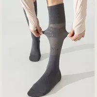 Chaussettes de compression respirantes en maille creuse, anti-fatigue, soulagement des gonflements, antidérapantes, pour mollets
