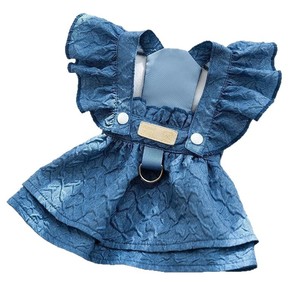 Robe en jean pour chats et chiens, jupe fine à manches courtes pour animaux de compagnie, design mignon, à porter en quatre saisons - Product Image 5