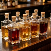 Botol Minuman Keras Premium Mewah Mini Kotak Vodka Extra Flint Vodka Whiskey Gin Rum dengan Cetak Sablon