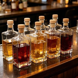 Botella de Licor Premium de Lujo, Mini Cuadrada, para Vodka Extra Flint, Whisky, Ginebra, <span class=keywords><strong>Ron</strong></span>, con Serigrafía - Product Image 1