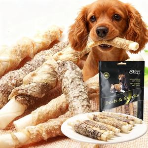 OEM hizmeti evcil hayvan ödül maması toplu balık cilt köpek maması köpek çiğnemek davranır balık cilt Wrap ağartılmış Rawhide sopa köpek besleme - Product Image 1