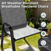 Ensemble table et chaises de jardin pour 6 personnes, table rectangulaire en acier, idéale pour les terrasses, les cours arrière et les bords de piscine