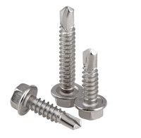 Vis autoperceuses à tête hexagonale M3.5 M4.2 en acier inoxydable SS304, filetage standard classe 4.8 et 6.8 pour cloisons sèches