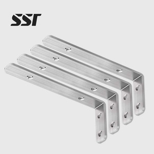 Stainless Steel Modern Heavy Duty Durable L-Bracket 5" X 2" (125x50mm) Shelf Support Kitchen Living Room Bedroom Bathroom - Product Image 1