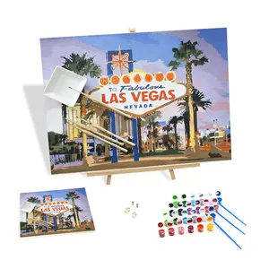 DIY Painting By Numbers Las Vegas Town Custom Acrylic Landscape painting wall decorations Painting By Numbers Kit