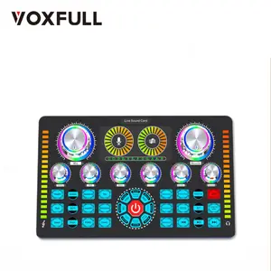 Voxfull Q73 Audio Volume Live-Soundkarte Einstellbare Audio-Mixer-Soundkarte Live-Soundkarte