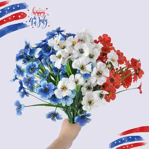 Patriottico Bouquet commemorativo di fiori artificiali July 4 ° rosso bianco e blu violetto cimitero Memorial Day