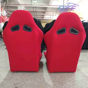 Nuevos Asientos de Carreras Tipo Bucket de Tela de Gamuza Roja, Asientos Deportivos Universales con Techo, Asientos para Tráfico Intenso - Product Image 4