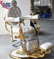 Xinman plaqué or Vintage confortable inclinable équipement antique hydraulique beauté meubles style Salon de coiffure chaise de barbier