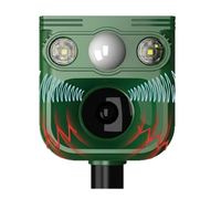 Ahuyentador ultrasónico solar de animales con sensor de movimiento y alarma sonora para exteriores, disuasor de vida silvestre para jardín, granja, control de ciervos, mapaches y pájaros.