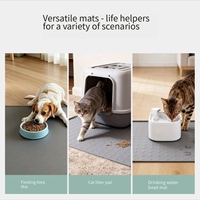 Tapis de litière pour chat d'intérieur Bartuke, moderne, simple, rectangulaire, en silicone durable, 34'' x 22'', contrôle de la dispersion, doux pour les pattes, facile à nettoyer (clair)