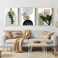 Art mural nordique minimaliste moderne, plante verte, géométrie abstraite, impression sur toile, affiche Morandi, peinture à l'huile, sans cadre, décoration
