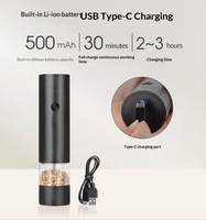 Ensemble moulin à sel et à poivre rechargeable USB de qualité supérieure, moulin à épices automatique avec lumière LED pour la cuisine, le barbecue, cadeau