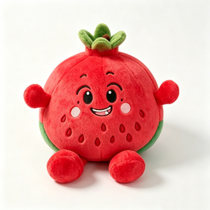 Peluche de fresa personalizado, peluche de fruta, lindo peluche de fresa, peluche de fresa redondo, fresa sonriente - Product Image 5