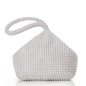 Sac de soirée pour femme, nouvelle collection, pochette élégante, doublure polyester, fermeture éclair étanche ornée de diamants, bandoulière en corde, idéal pour les banquets et comme sac cadeau. - Product Image 1