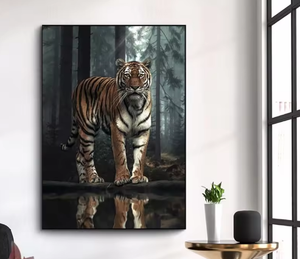 لوحات فنية جدارية للديكور المنزلي، صور حيوانات النمر على قماش، ملصقات وطباعات - Product Image 3