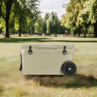 En gros Moderne Kaki Camping Rotomolded NL-75 Extérieur Glacière Coffre Chariot Isolé Thermique Glace Carton Ningbo Fournir