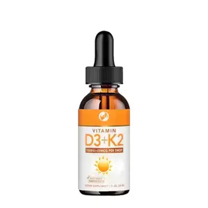 Gotas líquidas de vitamina D3 K2 de etiqueta privada 50 ml suplementos alimenticios gotas de vitamina D3 k2