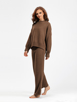 Ensemble de chandails en deux pièces pour femmes, motif uni décontracté, coupe ample, vente en gros, tricot pull