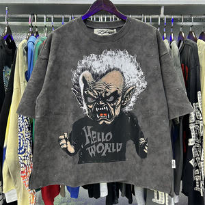 Camiseta Meichao BKYS Retro Hip Hop con Estampado de Personajes y Pedrería, de Algodón, Manga Corta, Corte Holgado, Estilo Urbano, Casual y Moderno para Verano - Product Image 6