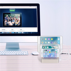 Station de charge intelligente pour <span class=keywords><strong>smartphone</strong></span> de bureau, 4 ports, personnalisée, commerciale, universelle, pour tablette, téléphone portable, USB - Product Image 3