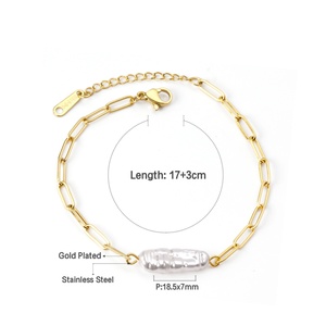 Fast Shipping Luxury Stainless Steel Jewelry Natural <b>Pearl</b> <b>Bracelet</b> for Party - Product Image 3