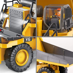 Excavatrice RC en alliage 2,4 GHz à 9 canaux, jouet télécommandé, <span class=keywords><strong>camion</strong></span> de <span class=keywords><strong>chantier</strong></span> avec musique et sons, ensemble de construction RC - Product Image 4