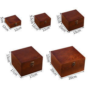 Boîte à souvenirs <span class=keywords><strong>en</strong></span> <span class=keywords><strong>bois</strong></span> artisanale vintage WanuoCraft, boîtes d'emballage décoratives <span class=keywords><strong>avec</strong></span> couvercle à charnières - Product Image 3