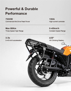 มอเตอร์ไซค์ชาร์จเร็วพิเศษสำหรับส่งของและโดยสาร ตัวเลือกแรงดันไฟฟ้า 72V 60V แท็กซี่ ระยะทางวิ่งไกล 200 กม. 72v 3000w แบตเตอรี่เปลี่ยนได้ - Product Image 6