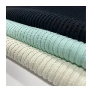 Soft Feeling Multi-colored Custom Thick Stretchy 4*4 CVC RIB for autumn and winter homewear sweater fabric