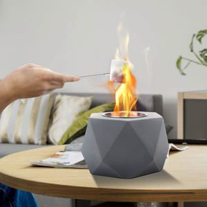 Chimenea Pequeña de Escritorio, Calentador de Alcohol con Fuego Real, Diseño de Diamante, Creativa, para Interiores y Exteriores, Oficina - Product Image 4