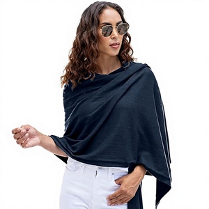 Ladies Cashmere Lightweight Striped Cape Style <b>Shawl</b> <b>Wrap</b> Soft Long Scarf for Winter Travel Office Party and Casual Wear - Product Image 1