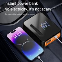 WZAUTO Nouveau démarreur de saut avec pompe à air pour accessoires de voiture Gonfleur de pneu Compresseur d'air Chargement USB Pompe à air gonflable électrique