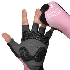 Gants de cyclisme demi-doigts avec grip en silicone pour vélo de route, sports de plein air, unisexe, adulte, noir, gris, rose, bleu, vert - Product Image 1