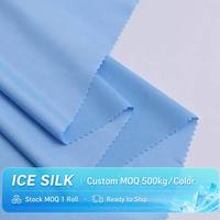 Tela Elástica Transpirable Teñida Ecológicamente de 210 g/m², Tela FDY 75D Coolen Ice Silk Lisa para Ropa Deportiva para Niñas y Niños