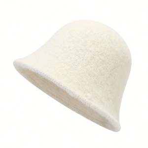 หมวกบักเก็ตสีชมพูพิงค์ รุ่นใหม่ประจำฤดูใบไม้ร่วงและฤดูหนาวปี 2025 สไตล์เกาหลี สำหรับผู้หญิง สีพื้น เรียบง่าย เข้าได้กับทุกชุด ทำจากผ้าฝ้าย - Product Image 5