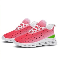 Chaussures de course personnalisées grande taille à imprimé pastèque, design personnalisé, chaussures de sport décontractées, vente en gros