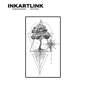 สติกเกอร์ลาย<span class=keywords><strong>สัก</strong></span>ต้นไม้แห่งชีวิต INKARTLINK ลายเข็มทิศและลูกศร ศิลปะธรรมชาติ แนววิญญาณ สมุนไพร ติดทนนาน 15 วัน จำหน่ายแบบยกแพ็ค - Product Image 4