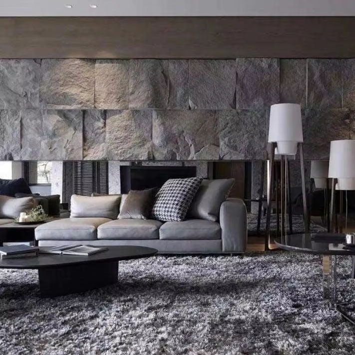 High Quality Geometric Style Artificial Veneer for Home Decor for Bedroom Bathroom Graphic Design PU Faux Stone Wall Panel