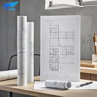 Papel de Dibujo de Alta Calidad A0 A1 A2 A3, Papel Azul para Plantillas, 80g, para Plotter, Impresión Láser e Inyección de Tinta, Rollo de Papel de Ingeniería CAD