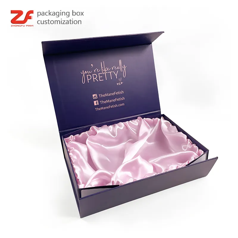 Luxury cardboard gift virgin human hair packaging boxes black bundle wig packaging for hair extension box