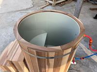 Sauna Extérieur Froid Chaud Rond Carré Bois Baignoire Baril Whirlpool Spa pour 4 Personnes Écologique Autoportant Garantie 3 Ans