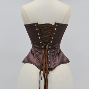 Luxurious Satin Mesh Panel Corset <b>Strapless</b> Sweetheart Overbust Bodice Waist Cincher Sculpting Bustier <b>Top</b> for Bridal Wedding - Product Image 6