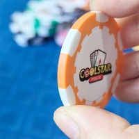 Jetons de poker professionnels personnalisés Coolstar 11,8g en composite ABS avec logo imprimé UV, taille standard casino 40mm, jetons multicolores