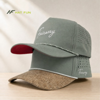 Casquette de baseball en nylon à 5 panneaux pour homme, logo en silicone, perforations découpées au laser, imperméable, casquette de sport, casquette de golf