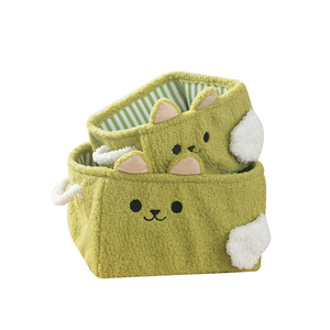Niedliche Tiere Cartoon weichen <span class=keywords><strong>Teddy</strong></span> Lamm Wolle Aufbewahrung skorb, Stoff Leinen Aufbewahrung sbox mit Griff, Spielzeug Aufbewahrung sbox - Product Image 3