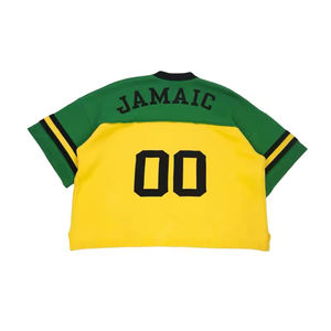 Fabricante de prendas de punto ropa de calle de gran tamaño Boxy Jacquard 100% algodón invierno personalizado Brasil bandera manga larga suéter de fútbol - Product Image 2